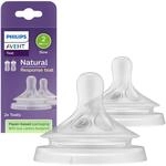 Philips Avent 2er-Pack Natural Response Sauger, Silikon, Stufe 2, ab Geburt