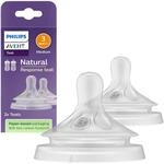 Philips Avent 2er-Pack Natural Response Sauger, Silikon, Stufe 3, ab 1M