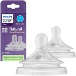 Philips Avent 2er-Pack Natural Response Sauger, Silikon, Stufe 1, ab Geburt
