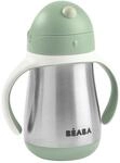 Beaba Trinklernbecher mit Griffen und Strohalm aus Edelstahl 250 ml