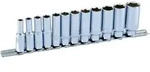 PROJAHN 3/8" Stecknuss Satz auf Schiene 12tlg tiefe N&uuml;sse