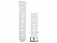 Garmin Schnellwechsel-Armbänder (20 mm) Weißes Silikonarmband mit Edelstahlteilen