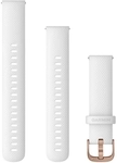 Garmin Schnellwechsel-Armb&auml;nder (18 mm) Silikon Weiss Edelstahl-Teile in Ros&eacute;gold