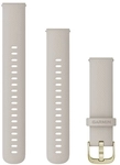 Garmin Schnellwechsel-Armb&auml;nder (18 mm) Silikon Beige Edelstahl-Teile in Hellgold