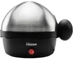 Tristar EK-3076 Eierkocher mit Messbecher, Kontrollleuchte Edelstahl, Schwarz