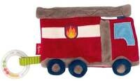 sigikid 42304 - Knistertuch Feuerwehr Kinderbunt, Aktiv-Schnuffeltuch