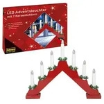 Idena Adventsleuchter 7 LED Kerzenlichter rot 40x30cm