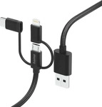 Hama USB-Kabel USB 2.0 USB-A Stecker, USB-C&reg; Stecker, Apple Lightning Stecker,