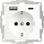 2USB 2U-449528 Schutzkontakt-Steckdose mit USB-Ladeausgang, erh&ouml;hter