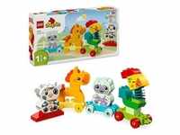 LEGO DUPLO 10412 Tierzug, Zug-Spielzeug mit Rädern für Kleinkinder, Spielwaren