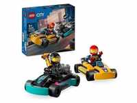 LEGO City 60400 Go-Karts mit Rennfahrern, Set mit Spielzeug-Autos, Spielwaren