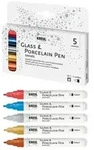 KREUL Glass & Porcelain Pen Metallic medium 2-4mm 5 St&uuml;ck Kartonetui
