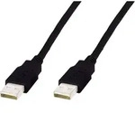 Digitus USB-Kabel USB 2.0 USB-A Stecker, USB-A Stecker 5.00 m Schwarz doppelt