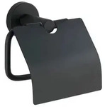 Toilettenpapierhalter Edelstahl Mod. Bosio Black matt mit Deckel, rostfrei