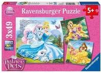 Puzzle Ravensburger Palace Pets - Belle, Cinderella und Rapunzel 3 X 49 Teile