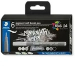STAEDTLER Schreib- und Zeichbedarf pigment soft brush Fasermaler Grey Colours, 6er