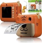 Freek Vonk 9820202 - BRESSER Kinder-Sofortbildkamera, Tigerdesign, Front- und