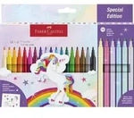 Faber-Castell Fasermaler Einhorn Special Edition, 18 Standard + 6 Glitzer-Pastell
