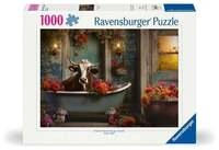 Erwachsenenpuzzle 1000 Teile - Die Kuh in der Badewanne