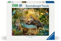 Erwachsenenpuzzle 1500 Teile - Leopardenfamilie im Dschungel