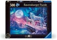 Erwachsenenpuzzle 500 Teile - Wolf im Nordlicht