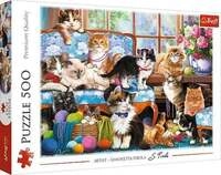 Puzzle 500 - Katzen Familie