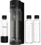 SODAPOP Wassersprudler Logan matt schwarz, 1x 850ml + 1x 600ml Glas + 1x 850ml PET,