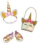 Heless - Glitzer-Einhorn, 3tlg.: Ballerinas, Tasche und Haarband, Gr. 30-34 cm
