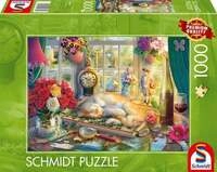 Puzzlezeit mit Katze