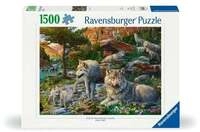 Erwachsenenpuzzle 1500 Teile - Wolfsrudel im Fr&uuml;hlingserwachen
