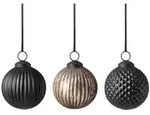 Villeroy & Boch Black Xmas Glas-Weihnachtskugeln 3tlg.