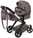 Kombi-Puppenwagen Xeo braun f&uuml;r Puppen bis 46cm