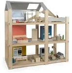 Small Foot 12541 - Puppenhaus Natur mit Möbeln Small Foot 12541 - Puppenhaus Natur mit Möbeln