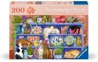 Feel Well & Puzzle - Katzen im Regal - Erwachsenenpuzzle mit 200 XL-Teilen und...