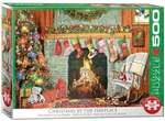 Weihnachten beim offenen Kamin