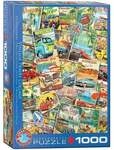 Puzzle 1000 Teile - Vintage Travel Collage