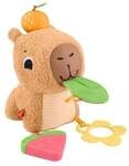 Fisher-Price sensorisches Babyspielzeug Kuschel-Capybara Pl&uuml;schtier mit Bei&szlig;ri