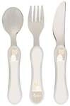 sigikid 25402 - Besteck-Set Hase Vanilla, 3-teilig, Kinderbesteck