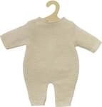 Puppen-Strickstrampler aus 100 % Bio-Baumwolle, ecru, Gr. 28-35 cm