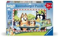 Kinderpuzzle 2x12 Teile - Bluey - Familienzeit