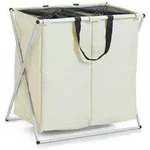 HTI-Living W&auml;schesammler, 2-fach, Polyester/Alu, beige W&auml;schesammler, 2-fach,