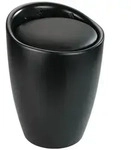 Hocker Mod. Candy Black matt, mit abnehmbarem W&auml;schesammler