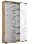Holz CD DVD Stand Regal Schrank Glast&uuml;r Tilano L
