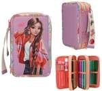TOPModel 3 Fach Federtasche mit Anh&auml;nger GIRL POWER