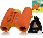 Bresser 12691 - DieMaus Kinder-Fernglas (orange) mit 6-facher Vergr&ouml;&szlig;erung, mit