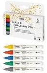 KREUL Glass & Porcelain Pen Glitter medium 5er Set