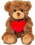 Teddy Hermann 91330 - Teddy mit Herz, braun, Pl&uuml;sch, 20 cm
