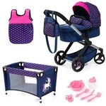 Kombi-Puppenwagen Xeo Mega Set