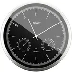 Mebus 19777 Funk Wanduhr 25cm x 50mm Silber Leisegang-Uhrwerk