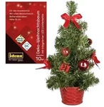 Idena Deko Weihnachtsbaum rot geschm&uuml;ckt 10 LED warmwei&szlig; 35cm...